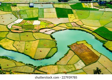 Rice field in valley in Bacson, Langson, Vietnam 