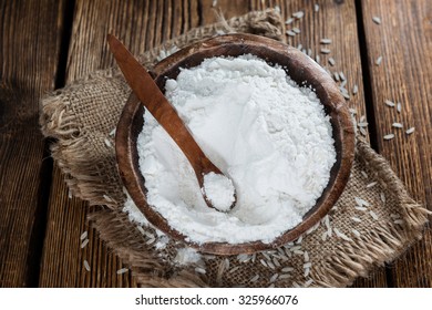 Rice Flour (close-up shot) on vintage wooden background - Powered by Shutterstock