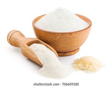 Rice flour isolated on white