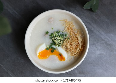 Rice Gruel, Rice Porridge Or Congee In Top View