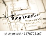 Rice Lake. Wisconsin. USA on a map