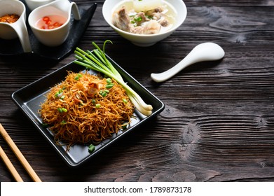 Rice Noodles With Pork Bone Stock , Phuket Thailand Street Food