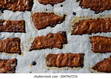 Rice Paper Bacon On A Baking Sheet