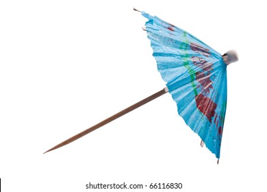 Rice Paper Umbrella Decoration For Cocktail Glass, Isolated