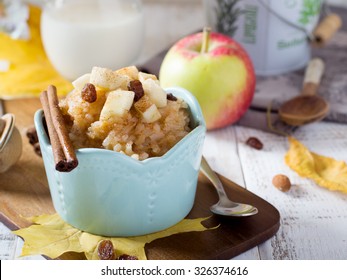 Rice Porridge With Apple And Maple Syrup