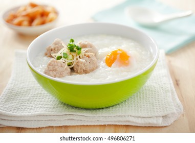 Rice Porridge With Boil Pork And Egg,thai Food