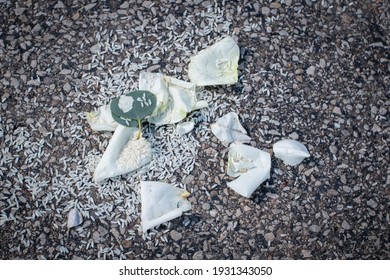 Rice And Rose Petals To Send Off Married Couple