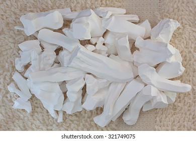 Rice Starch In Flakes On Beige Towel