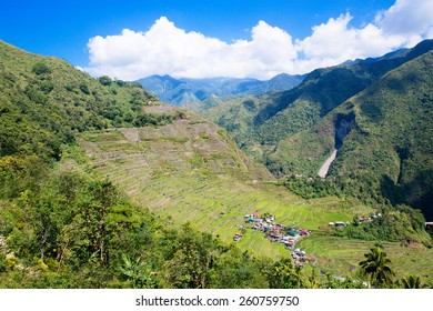 Rice Terraces Philippines Village Valley Among Stock Photo 260759750 ...