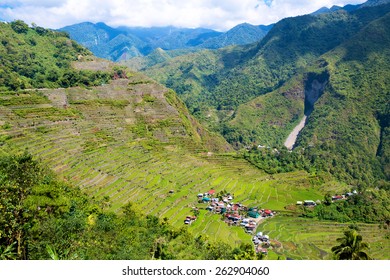 Rice Terraces Philippines Village Valley Among Stock Photo 262904060 ...