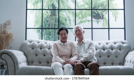 Rich Asian Elder Senior Couple Stay Home For Lockdown Together Well Being Family