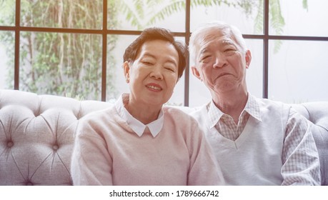 Rich Asian Elder Senior Couple Stay Home For Lockdown Together Well Being Family