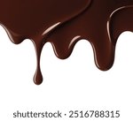 Rich chocolate syrup dripping on a transparent background