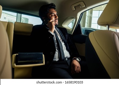 Rich Indian Businessman In Formal Wear Drive Car