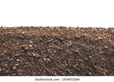 Rich Loam On A Completely White Background, Isolated Soil.
