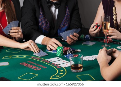 Rich People Gambling In Casino, Poker Game