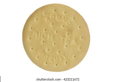 Rich Tea Biscuit On A White Background