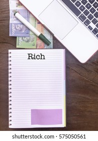 Rich Winspiration Typed Words Banking Finance Stock Photo 575050561