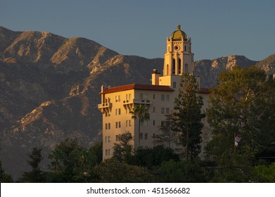 The Richard H. Chambers Courthouse in Pasadena, California, USA. It is an historic building originally constructed as a Spanish Colonial Revival style resort (Vista del Arroyo Hotel and Bungalows).