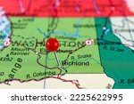 Richland WA map. Richland WA pin map. Close up of Richland WA map with red pin. Map with red pin point of Richland WA in USA.