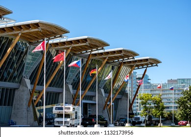 Richmond, BC/Canada - 2018-07-02; Walk Around Richmond Olympic Oval On A Sunny Day.