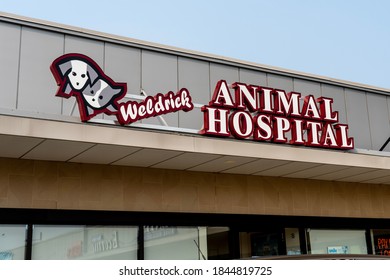 Richmond Hill, On, Canada - September 16, 2020: Weldrick Animal Hospital Sign Is Seen In Richmond Hill, Ontario, Canada. 