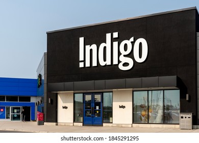 Richmond Hill, On, Canada - September 16, 2020: Indigo store sign is shown in Richmond Hill, On, Canada. Indigo Books & Music Inc. is a Canadian bookstore chain. 
