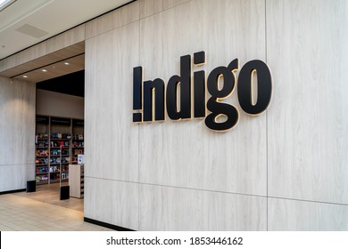 Richmond Hill, On, Canada - September 16, 2020: Indigo Book store sign in Richmond Hill, Canada. Indigo is the Canada's largest book, gift and specialty toy retailer.