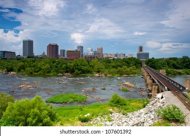 Richmond Virginia Flood Wall Overlooking The James River.