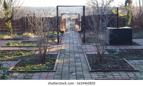 Richmond, Virginia, United States - January, 12, 2020: Part Of Gardens At Agecroft Hall & Gardens