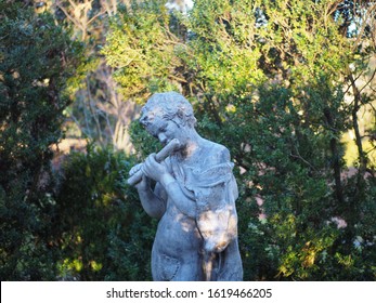 Richmond, Virginia, United States - January, 12, 2020: A Statue/ Sculpture In Some Part Of Gardens At Agecroft Hall & Gardens