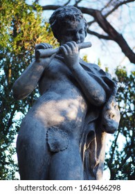 Richmond, Virginia, United States - January, 12, 2020: Close-up Of A Statue/ Sculpture In Some Part Of Gardens At Agecroft Hall & Gardens