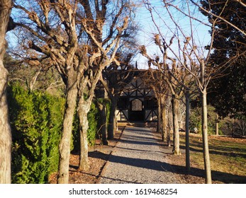 Richmond, Virginia, United States - January, 12, 2020: Some Part Of Gardens At Agecroft Hall & Gardens