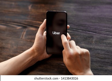 Richmond, Virginia, USA -30 May 2019: Uber application on Uber Technologies Inc. is an American technology company headquartered in San Francisco, California, United States - Shutterstock ID 1413843026