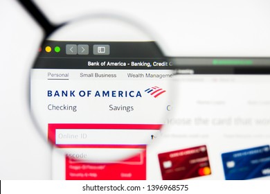 Richmond, Virginia, USA - 9 May 2019: Illustrative Editorial of Bank of America Corporation website homepage. Bank of America Corporation logo visible on display screen.