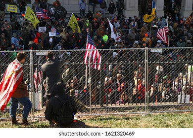 Richmond, Virginia USA / January, 20, 2020 : Pro Second Amendment Gun Rights Rally On The Grounds Of The Virginia State Capitol