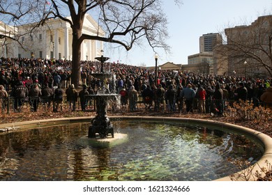 Richmond, Virginia USA / January, 20, 2020 : Pro Second Amendment Gun Rights Rally On The Grounds Of The Virginia State Capitol