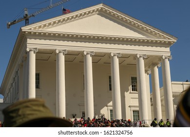 Richmond, Virginia USA / January, 20, 2020 : Pro Second Amendment Gun Rights Rally On The Grounds Of The Virginia State Capitol