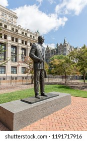 Richmond, Virginia, USA – September 17th, 2017: Harry Flood Byrd Statue In Capitol Square Richmond.