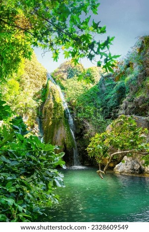 The Richtis Gorge waterfall is located in a state protected park near Exo Mouliana, Sitia, eastern Crete. The hiking trail is about 4 km in length of easy to moderate difficulty.