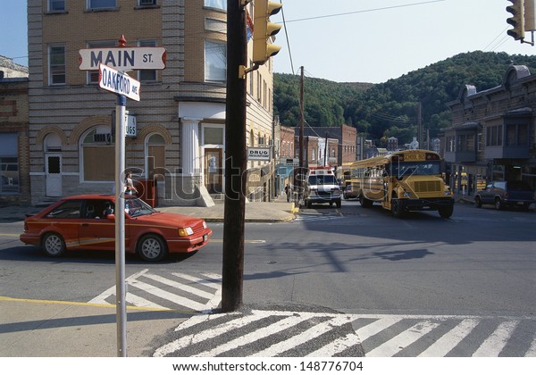 RICHWOOD, WEST VIRGINIA - CIRCA 1990\'s: Main\
street, Richwood, West\
Virginia