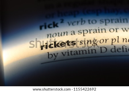 rickets word in a dictionary. rickets concept.