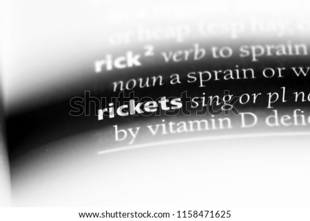 rickets word in a dictionary. rickets concept.