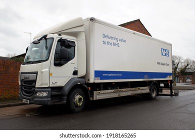 Rickmansworth, Hertfordshire, England, UK - February 16th 2021: NHS Supply Chain DAF LF 220 Truck