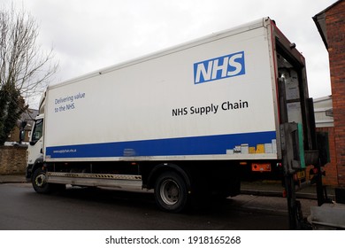 Rickmansworth, Hertfordshire, England, UK - February 16th 2021: NHS Supply Chain DAF LF 220 Truck