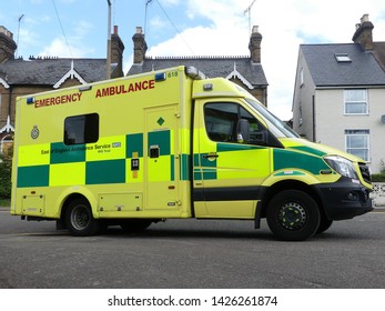 Rickmansworth, Hertfordshire, UK - June 17th 2019: East Of England Ambulance Service NHS Emergency Ambulance