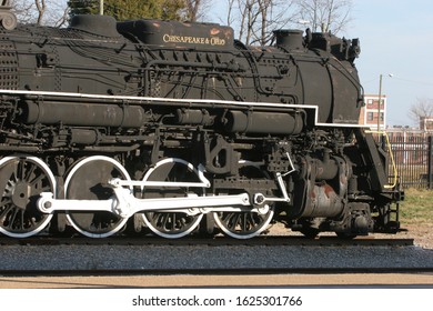 Ricmond, Virginia/United States - 1/2/2020: Retired Locomotive On Display At Science Museum Of Virginia