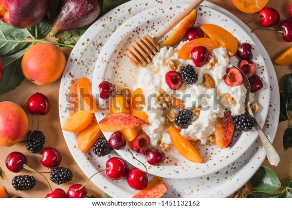 Ricotta Cheese Cottage Cheese Fruits Berries Stock Photo Edit Now