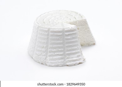 Ricotta Cheese Isolated On White Background