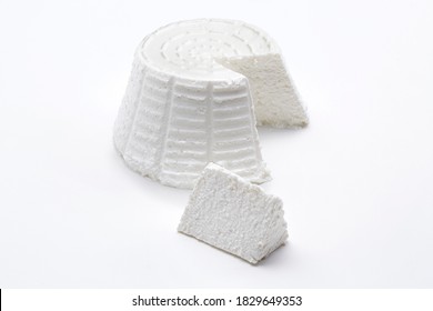 Ricotta Cheese Isolated On White Background